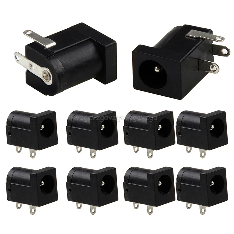 

10pcs 5.5 x 2.1mm DC Power Supply Socket Female Jack Plug Port Connector Black J16 19 Dropship