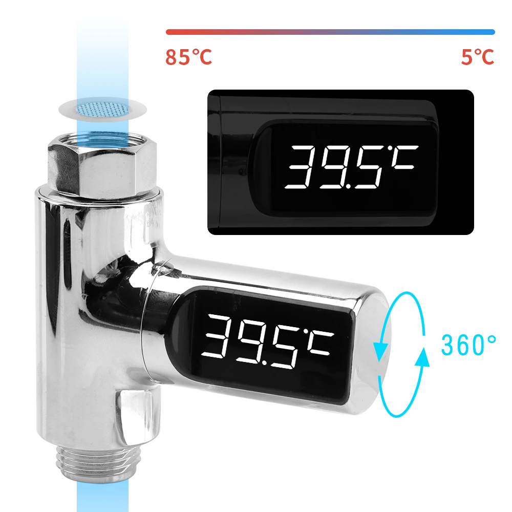 Картриджи Крана воды с термометром цифровой светодиодный дисплей самогенерирующийся Электрический монитор температуры воды для ухода за ребенком