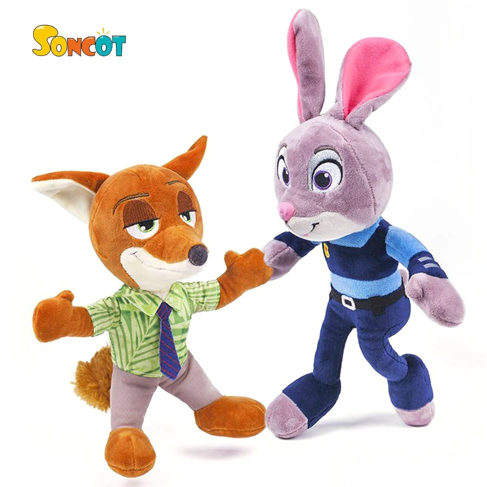 SONCOT 20cm-35cm cartoon zootopia soft plush toy rabbit Judy and Fox Nick stuffed animal children Christmas gift High quality | Игрушки и