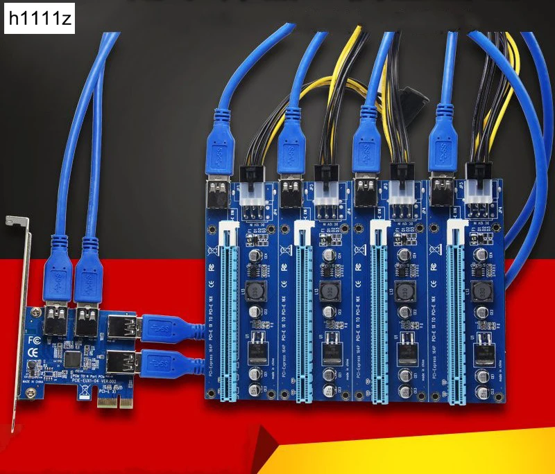 SATA 15pin до 6pin PCI express 16X Слоты Райзер карта PCI-E 1X к внешнему 4 PCI-e слот адаптер PCIe порт