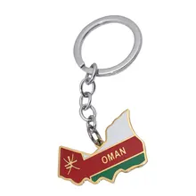 Zkd Оман карта Оман Флаг Брелки из нержавеющей стали, кольцо для ключей