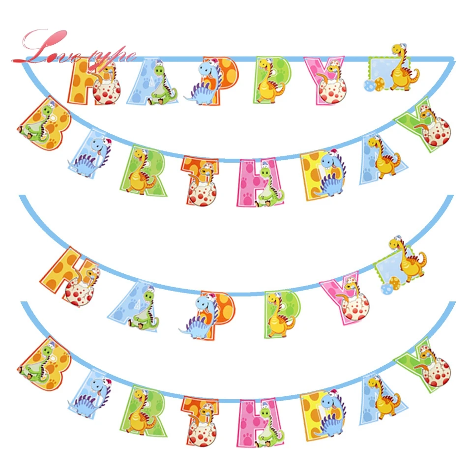 1 комплект, милый комбинезон с динозавр счастливый плакат "с днем рождения" украшения «сделай сам» картон ремесла для беби Шауэр детский плакат "с днем рождения" Вечерние поставки