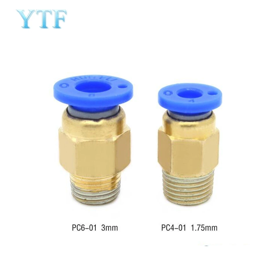 

5pcs Pneumatic Connectors PC4-01 PC6-01 For V6 V5 3D Printers Parts 1.75mm