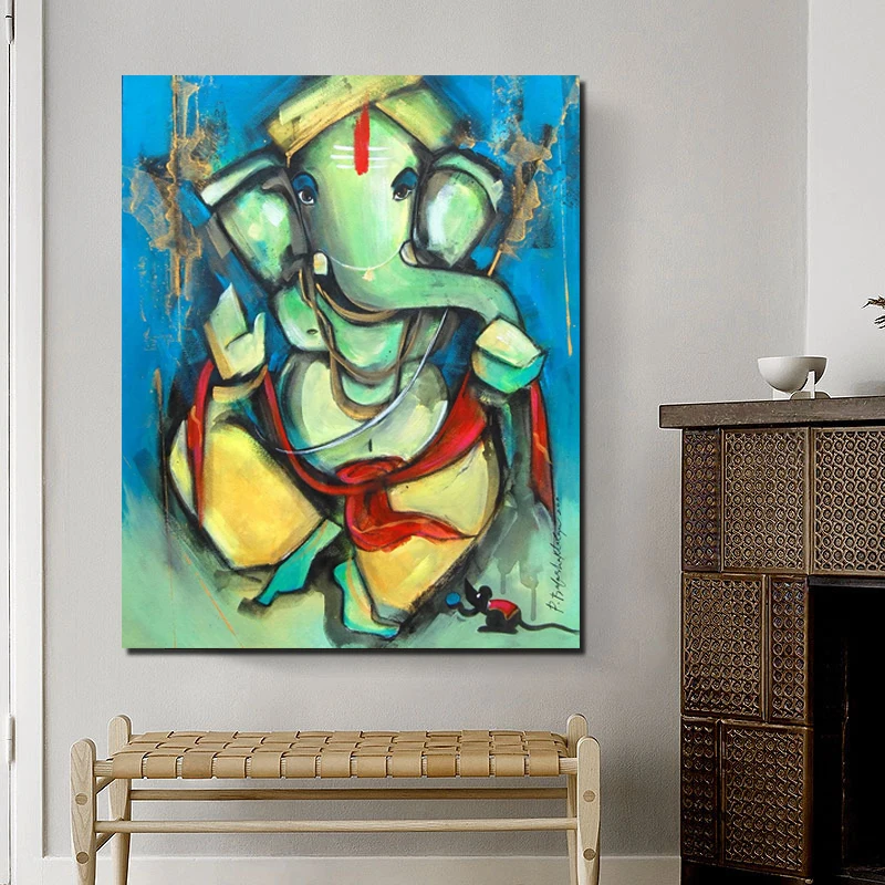 

Ganesha abstract indian painting Canvas Posters Prints Marble Abstract Wall Art Painting Decorative Picture Modern Home Decor