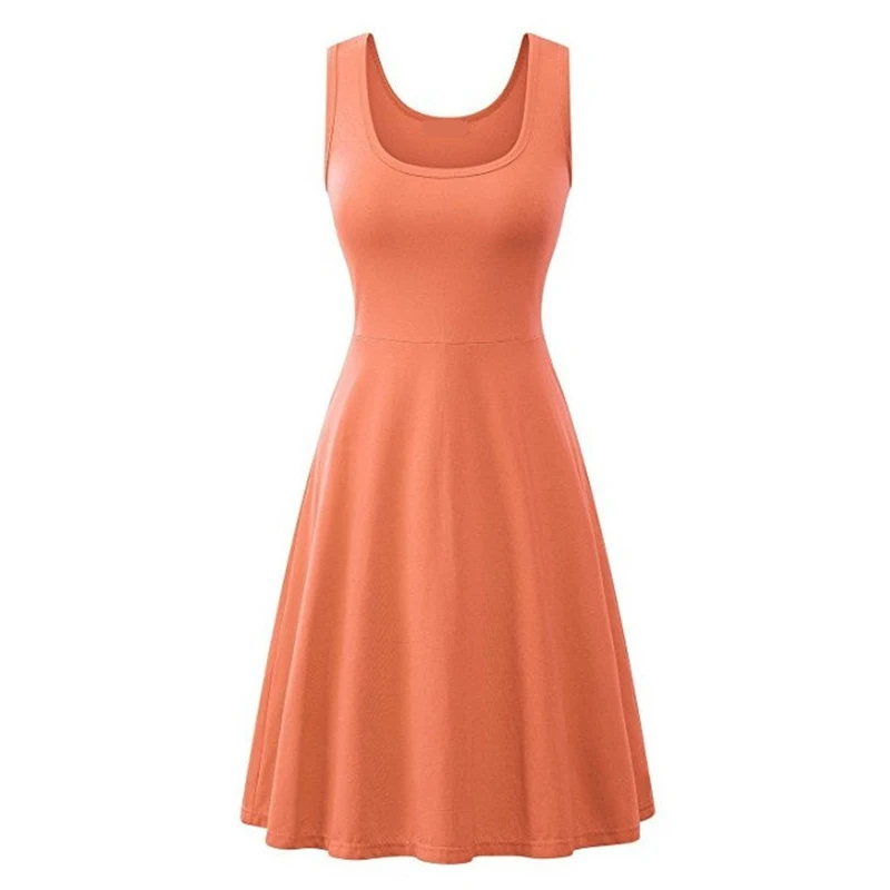 Bella philosophy женский сарафан без рукавов Летнее праздничное платье корейский стиль одежда размера плюс пляжное платье vestidos - Цвет: orange