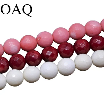 

3 colors 10mm coral Facet round beads Natural Stone Beads for DIY Jewelry Making Accessories