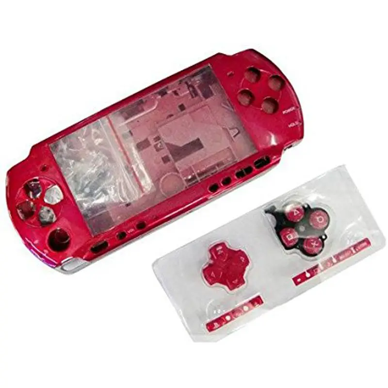 Для psp 3000 полный корпус старая версия игровой консоли Замена Полный Корпус чехол с кнопками для sony psp 3000 запасные части - Цвет: Красный