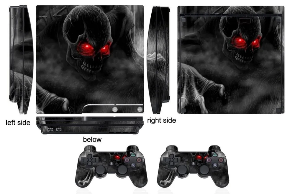 Dark Sku Q205 Vinyl Skin Sticker Protector for Sony PS3 Slim PlayStation 3 and 2 controller skins Stickers | Электроника