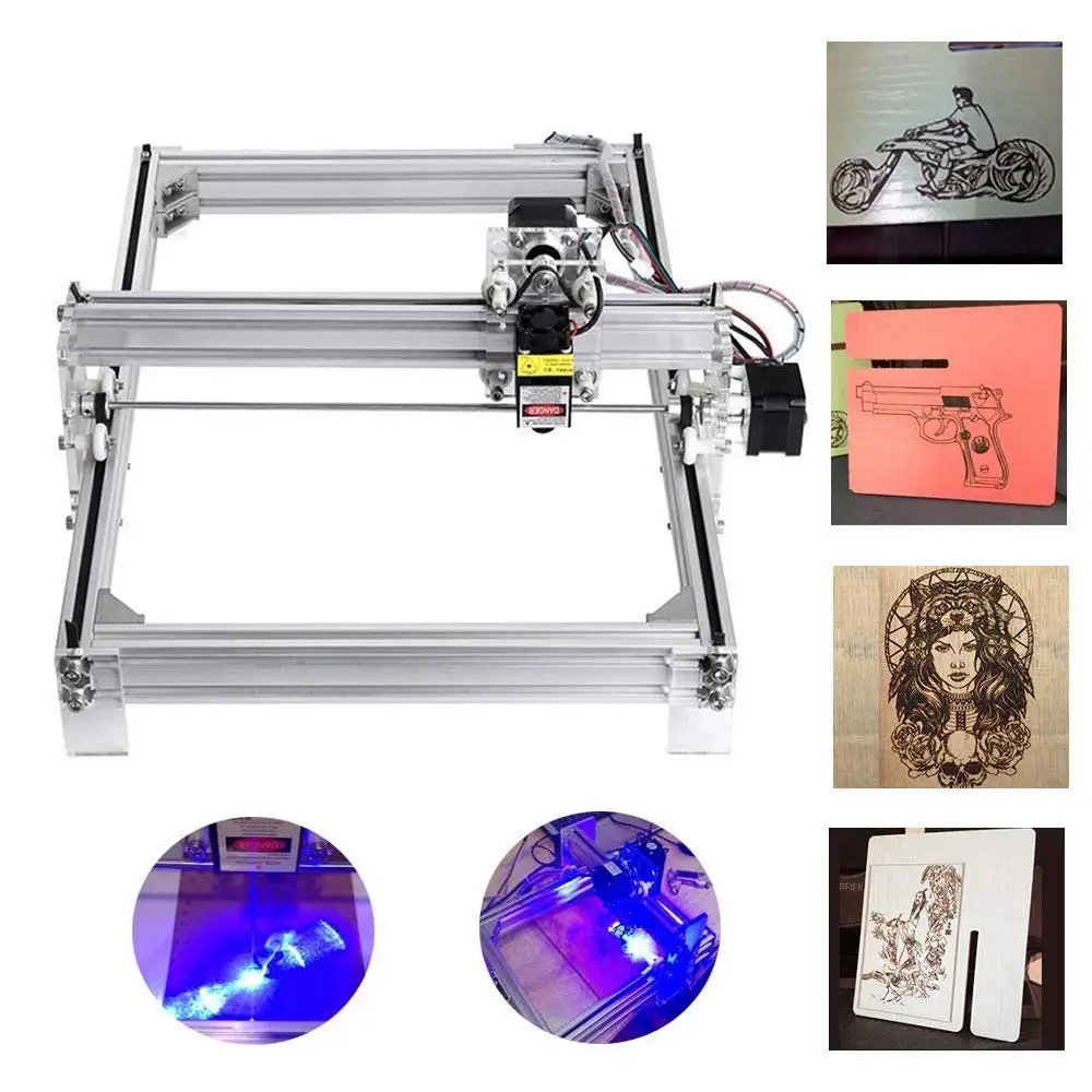 Рабочая зона 40 см x 30 см, 500 МВт/2500 мвт/5500 МВт лазерный станок с ЧПУ, настольный DIY Фиолетовый лазерный гравировальный станок изображение ЧПУ принтер