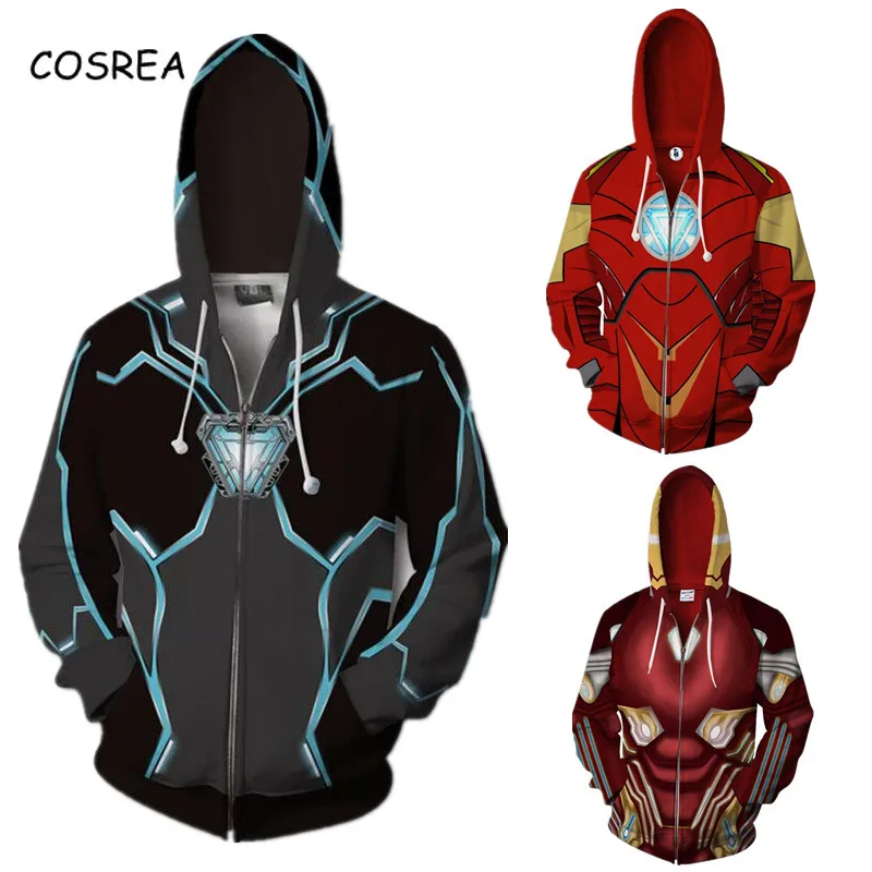 

Marvel The Avengers Cosplay Tony Stark Hoodie Sweatshirt Superhero Cosplay Jacket Coat Thanos Iron Man Loki Tracksuit for Boys