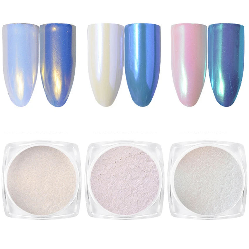

2g/Box BORN QUEEN Nail Glitter Diamond Pearl Powder Shining Nail Dust Powder 3 Colors Mermaid Manicure Nail Art Glitter