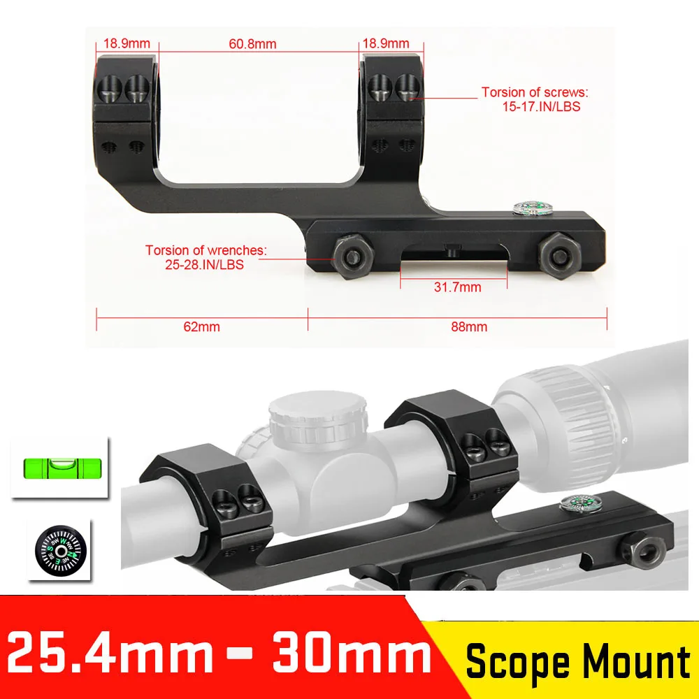PPT 25.4MM To 30MM Double Ring 6063 Aluminum Scope Mount For Rifle