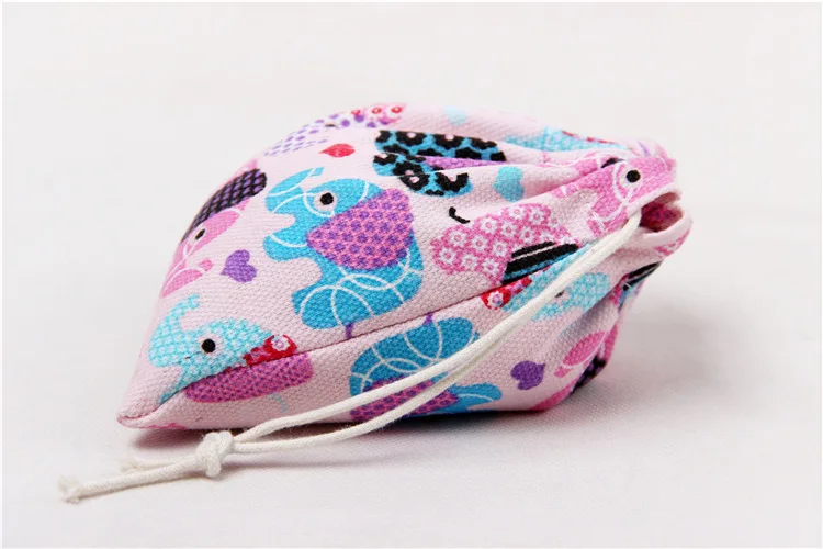 19*24 см большое полотно С Рисунком Слона drawstring сумка Рождественские подарки конфеты Сумки чехол Для женщин косметический Сумки для хранения 3 шт./лот