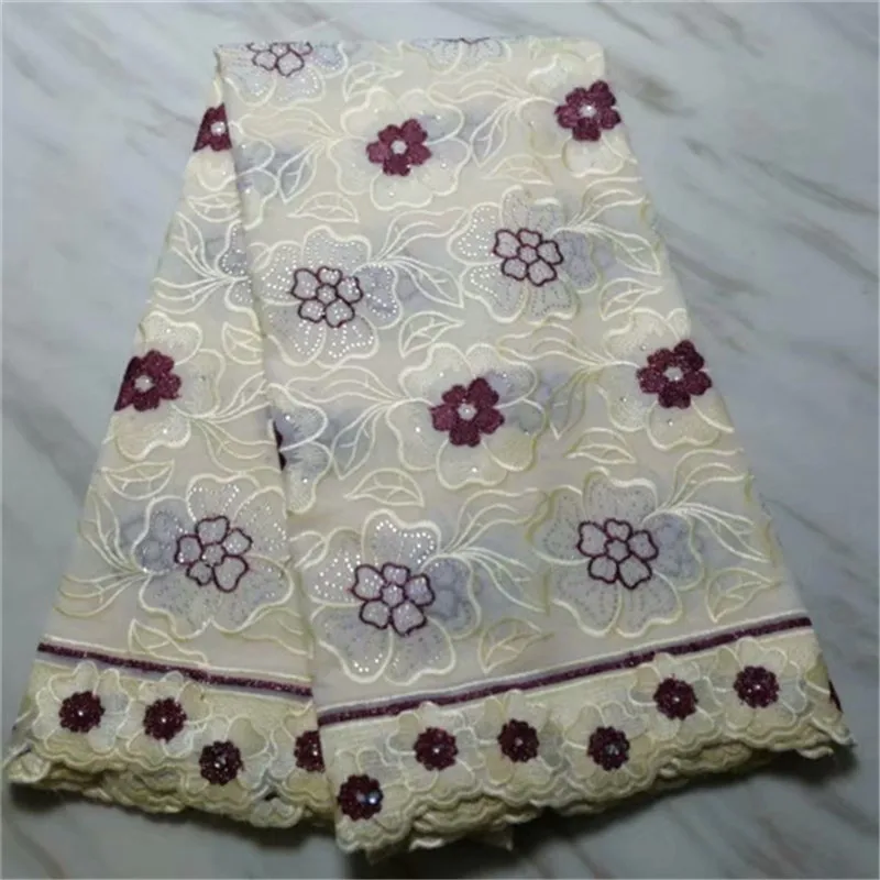 

New Design High Quality White African Swiss Voile Lace Fabric 2019 Nigerian Polish Swiss Cotton Voile Lace Fabric For dress