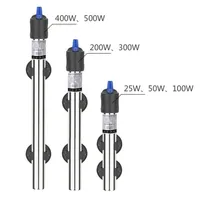 Нержавеющая сталь Регулируемый автоматический аквариумный аквариум Температура воды термостат нагреватель - изображение