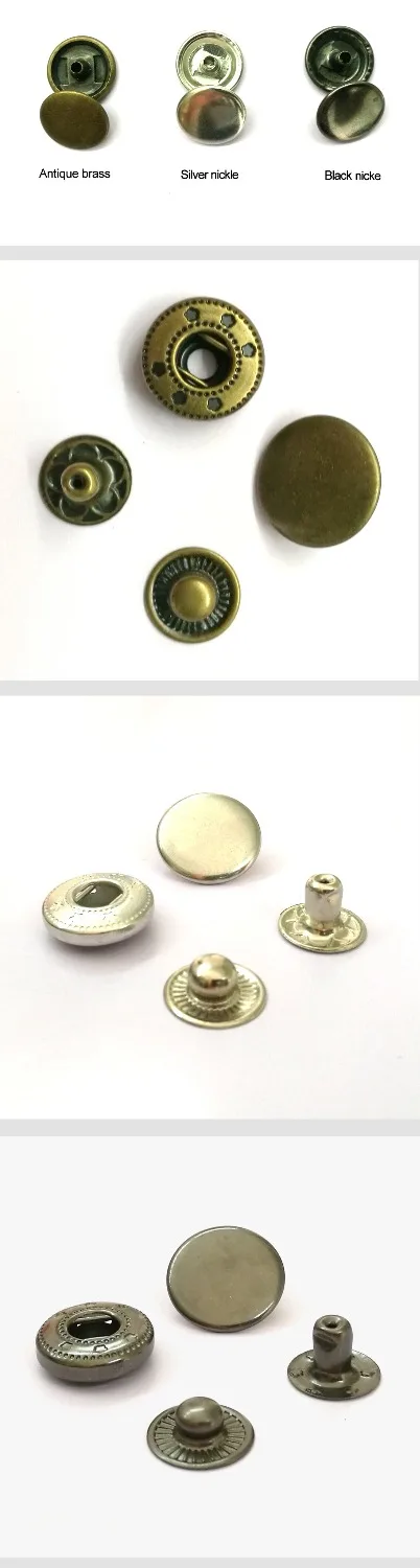 Wholesale 100sets/lot 15mm #484/831 four part brass metal button spring snap  button snap fasteners silver, bronze, black FP-003 - AliExpress