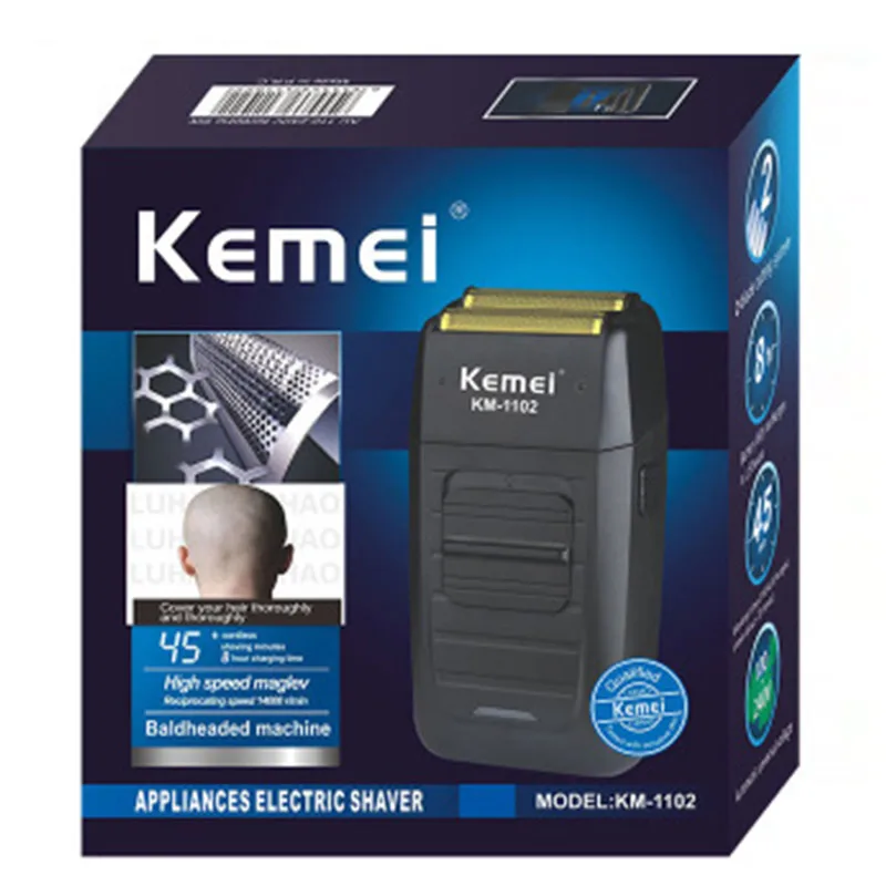 

Kemei Shaver For Men Black A Reciprocating Double Net Razor Electric Shaver High Quality Intelligent Professional ABS Shaver