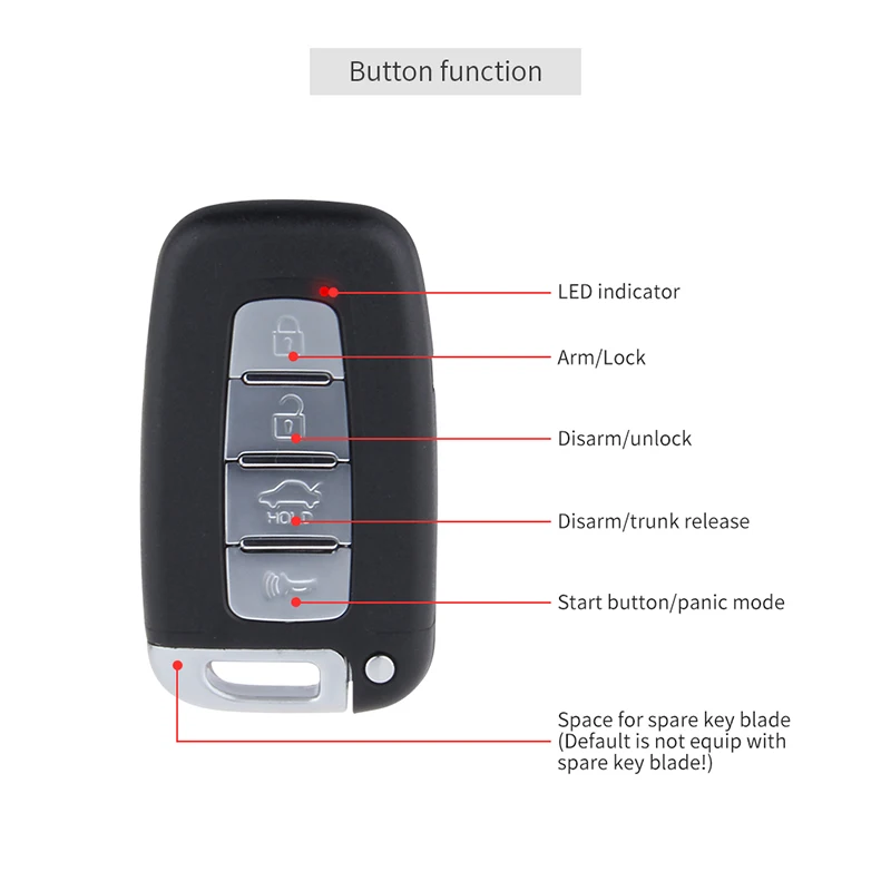 EASYGUARD ES002-P5 Push Start Button kit & keyless go Compatible with  Factory or aftermarket car Alarm or keyless Entry System DC12V