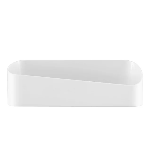Zhangji высокое качество Ванная комната Кухня без сверла ABS бесследная Полка Стеллаж самоклеящаяся настенная коробка для хранения аксессуары для ванной комнаты - Цвет: white