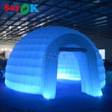 Портативный белый надувной купол палатки с изменяющимся цветом Led Освещенные Надувные Igloo палатки для выставки, выставки