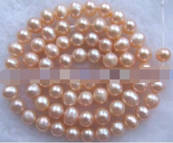 

huij 00449 6x7mm pink oval freshwater pearl 5pc Beads15