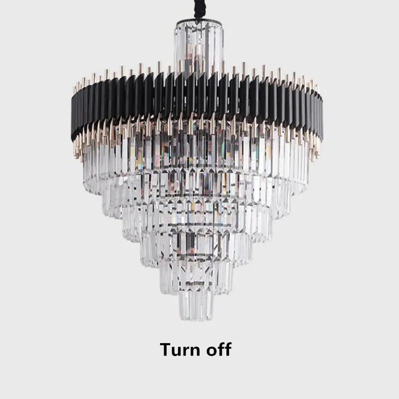 Современная роскошная люстра для гостиной, светодиодный, Высококачественная Черная блестящая Подвесная лампа с кристаллами