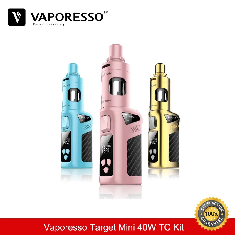 

Original Vaporesso Target Mini Kit 40W TC Box Mod with 2ml Guardian Vape Tank CCELL GD Coil Vaporizer Vape E-Cigarettes Kits