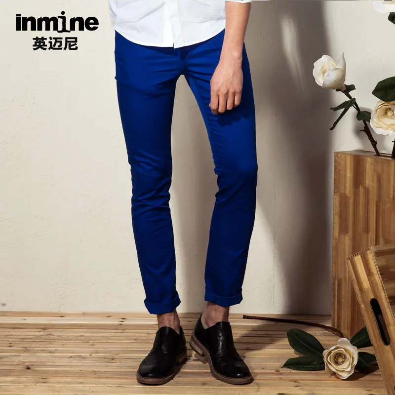 Inmine Лето 2018 Новинка весны STRETCH SLIM Повседневное Для мужчин брюки тонкие высокое