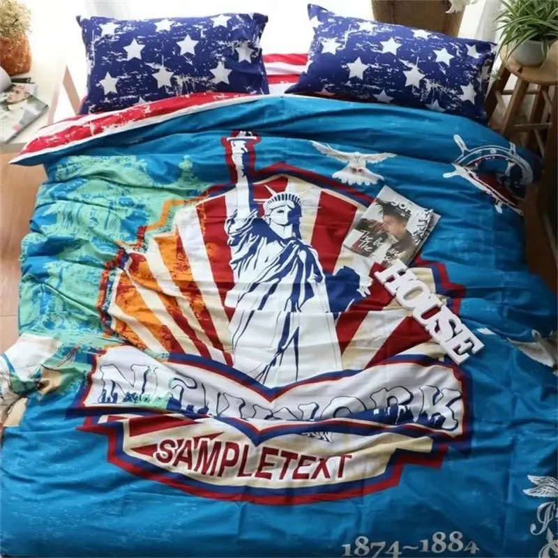 Us 62 7 34 Off Vintage Klassische Usa Eagle Amerikanischen Flagge Cowboys Motorrad Bettwasche Set Baumwolle Gedruckt Duvet Abdeckung Flache Blatter