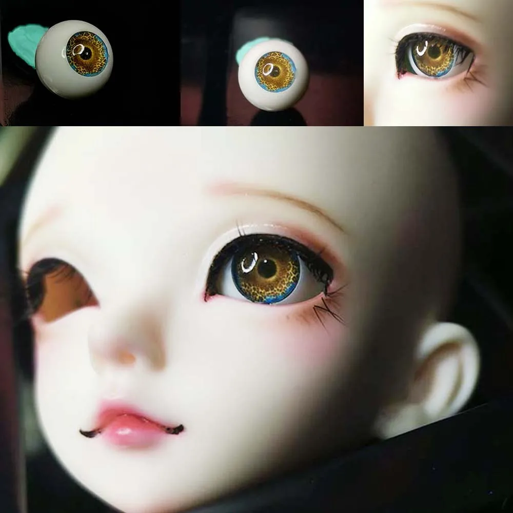 

Bjd eyes Leopard Print eyes 1/4 1/3 /6 1/8 BJD/SD SD MSD doll accessories 10mm 12mm 14mm 20mm paint iplastic BJD Doll