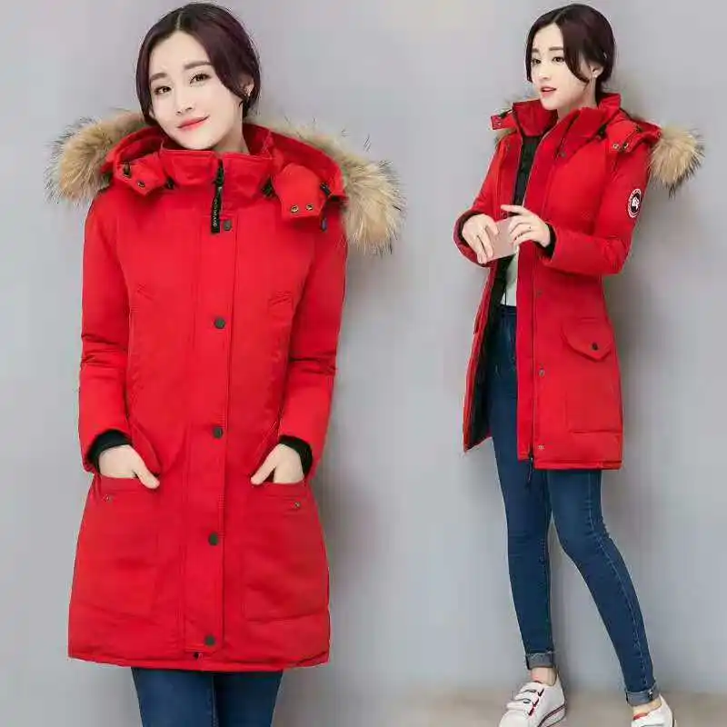 New winter cotton jacket female hooded women's long big yards thickening parkas manufacturer wholesale HS7373