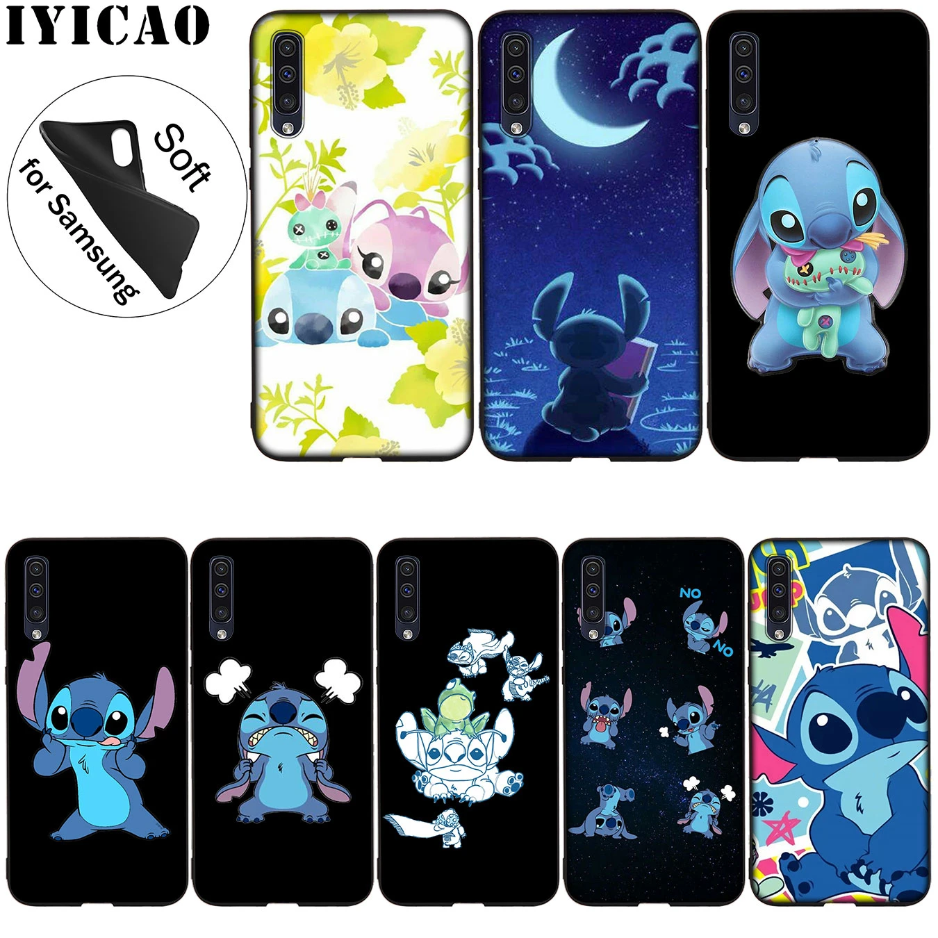 التميمي اكل قطط IYICAO cartoon Lilo Stitch Soft Silicone Case for Samsung Galaxy A70 A60 A50 A40 A30 A20 A10 A50S A40S A30S A20E A10S Cover