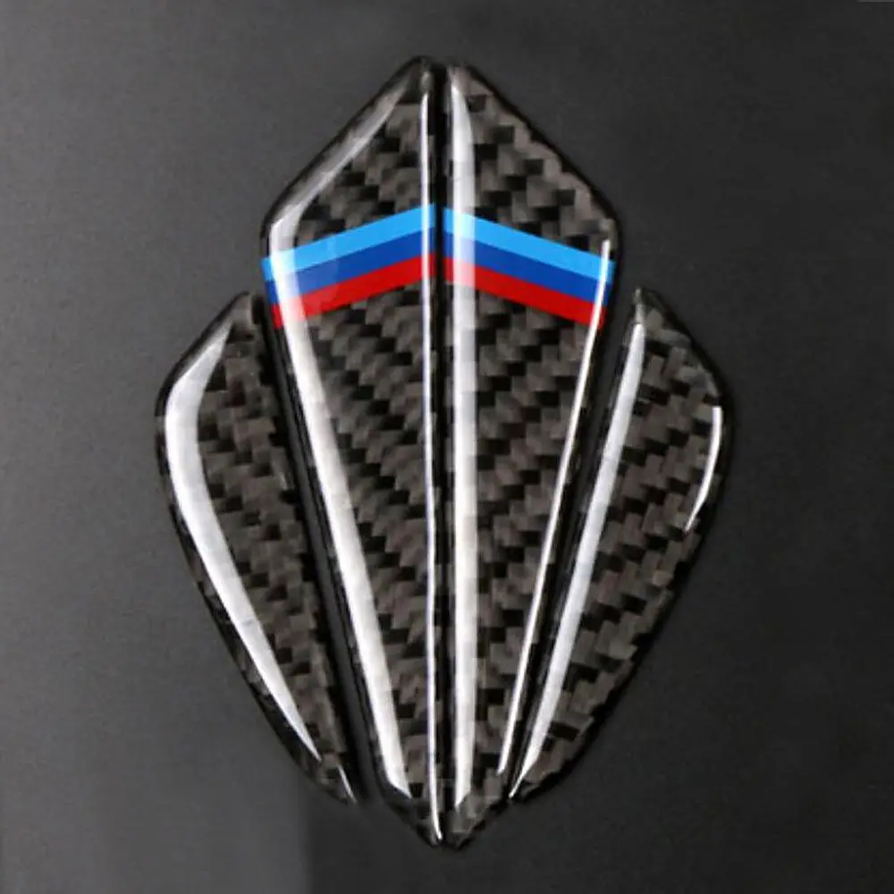 BBQ@ FUKA черный/серебристый углеродное волокно двери автомобиля боковой край против царапин протектор отделка 3D наклейка подходит для BMW - Цвет: Черный