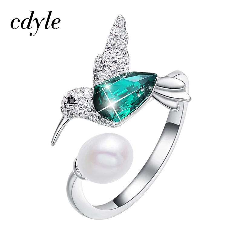 Cdyle Parrure Bijoux Femme, украшенное кристаллами, кольцо, 925 серебро, подарки для женщин, кольцо в виде животного, ювелирное изделие - Цвет основного камня: YR0642