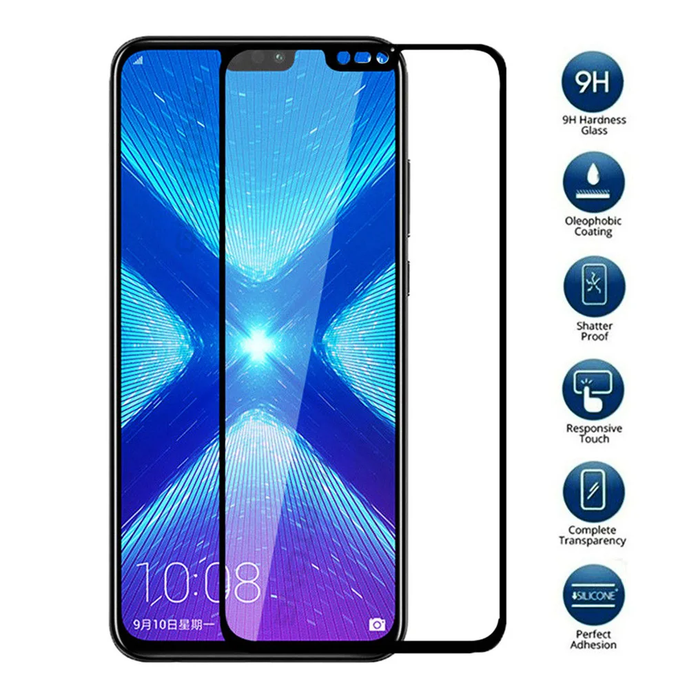 

Full Cover Screen Tempered Glass For Huawei Honor 8C 8X 8A 10 Lite 7X 7C 7A Pro 6X Play Glass Screen Protector Toughened Glass