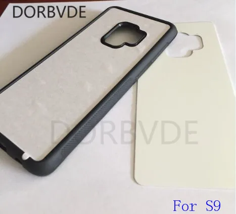 

2D Sublimation Rubber TPU+PC Blank Case Cover For for Samsung S9 S9 Plus with glue and plates 50pcs/lot