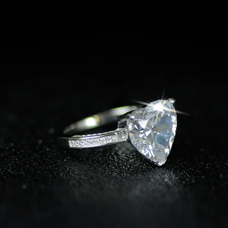 Новое поступление, модное кольцо в форме сердца из стерлингового серебра 925 пробы для свадьбы, помолвки, влюбленных девушек, ювелирные изделия на палец R4325