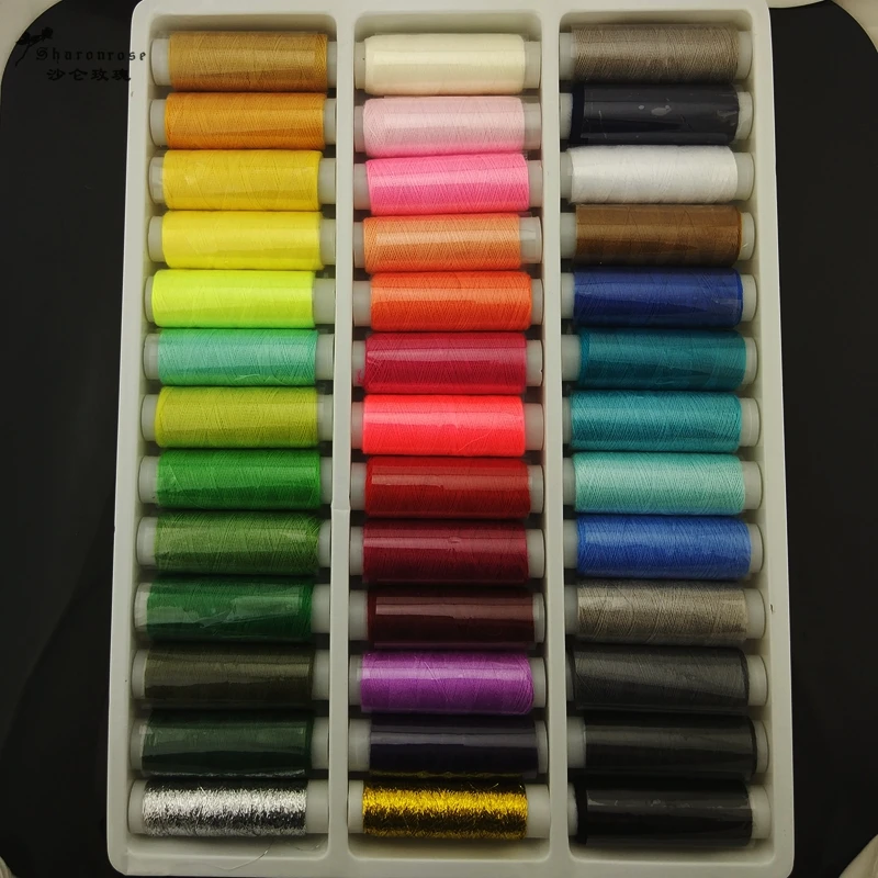 

24/39/64roll/lot,Mixed Color Polyester/cotton sewing Thread Box Set,DIY Sewing Kit For Hand Machine Needles Set Sewing tools Kit