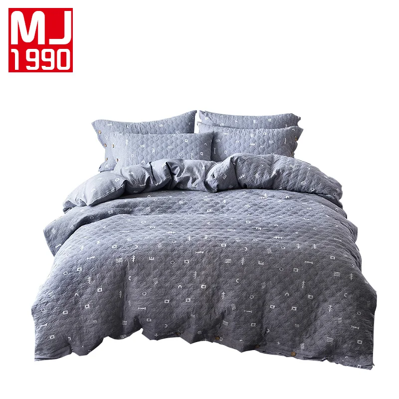 

2018 New Washed Cotton Quilted Modern Style Sheet Pillowcase & Duvet Cover Sets Home Bedding 4 / Pcs Set / 3 Sizes Global Sales