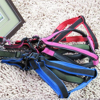 

Factory wholesale Adjustable Nylon dog leash harness dog collar chain pet leash chest strap medium and large pet supplies
