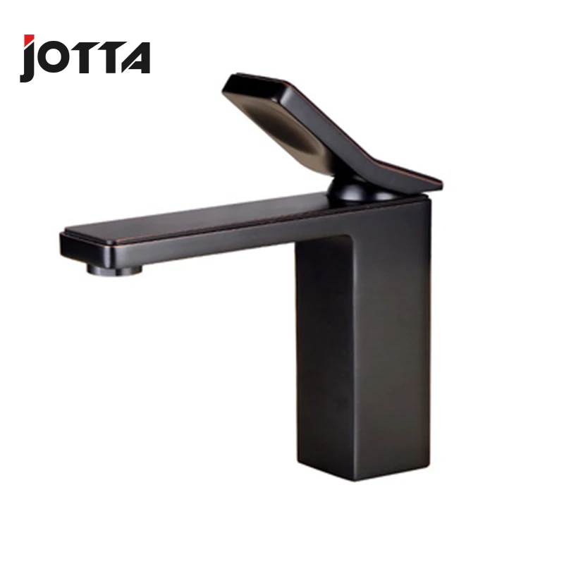All-copper European basin faucet Bathroom washbasin hot and cold water mixing black single-hole faucet All-copper European basin faucet Bathroom washbasin hot and cold water mixing black single-hole faucet