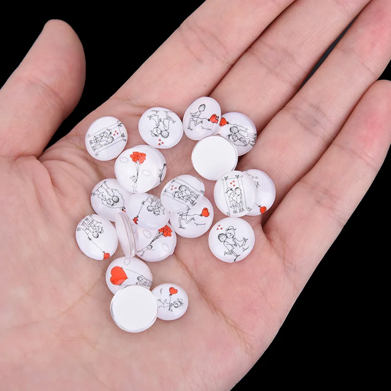 

50Pcs/lot Mixed Love Pattern Cabochon Flatback Spacers Dome DIY Jewelry Finding