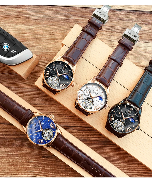 AILANG Quality Tourbillon Men's Watch Men Moon Phase
