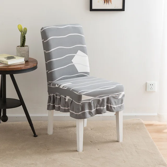 Yryie 6pc Spendex Half Skirted Dining Elastic Chair Seat Covers