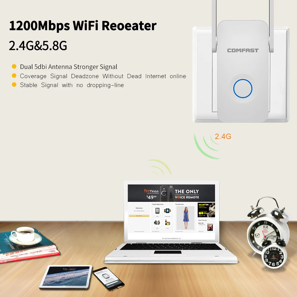 Wi Fi роутер/ретранслятор/точка доступа 5 ГГц 1200 Мбит/с двухдиапазонный гигабитный