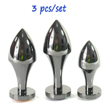 3 pcs/set Hot fashion stainless steel metal anal plug anus backyard dilator passion butt plugs ass expander buttplug sex toys