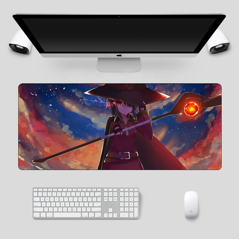  Large 70x30cm Japan Anime Konosuba Mouse Pad Laptop Desk Mouse Mat Locking Edge Rubber Computer Spe