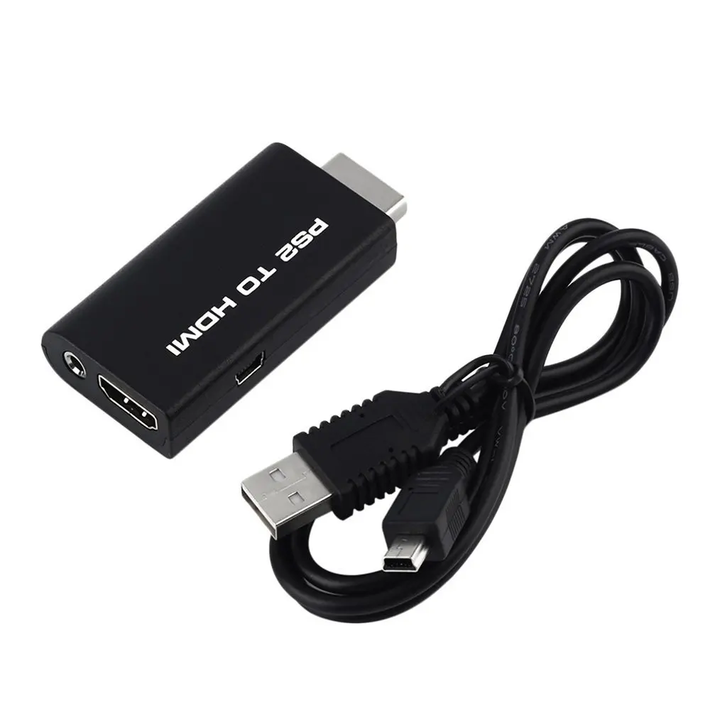 DZLST для PS2 HDMI адаптер PS2 к HDMI видео конвертер игровой плеер к HDMI разъем с 3,5 мм аудио для 480i 576i 480P HDTV - Цвет: Черный