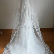 Один-Слои белый или цвета слоновой кости с длинным свадебная фата кружева тюль вуаль для невесты