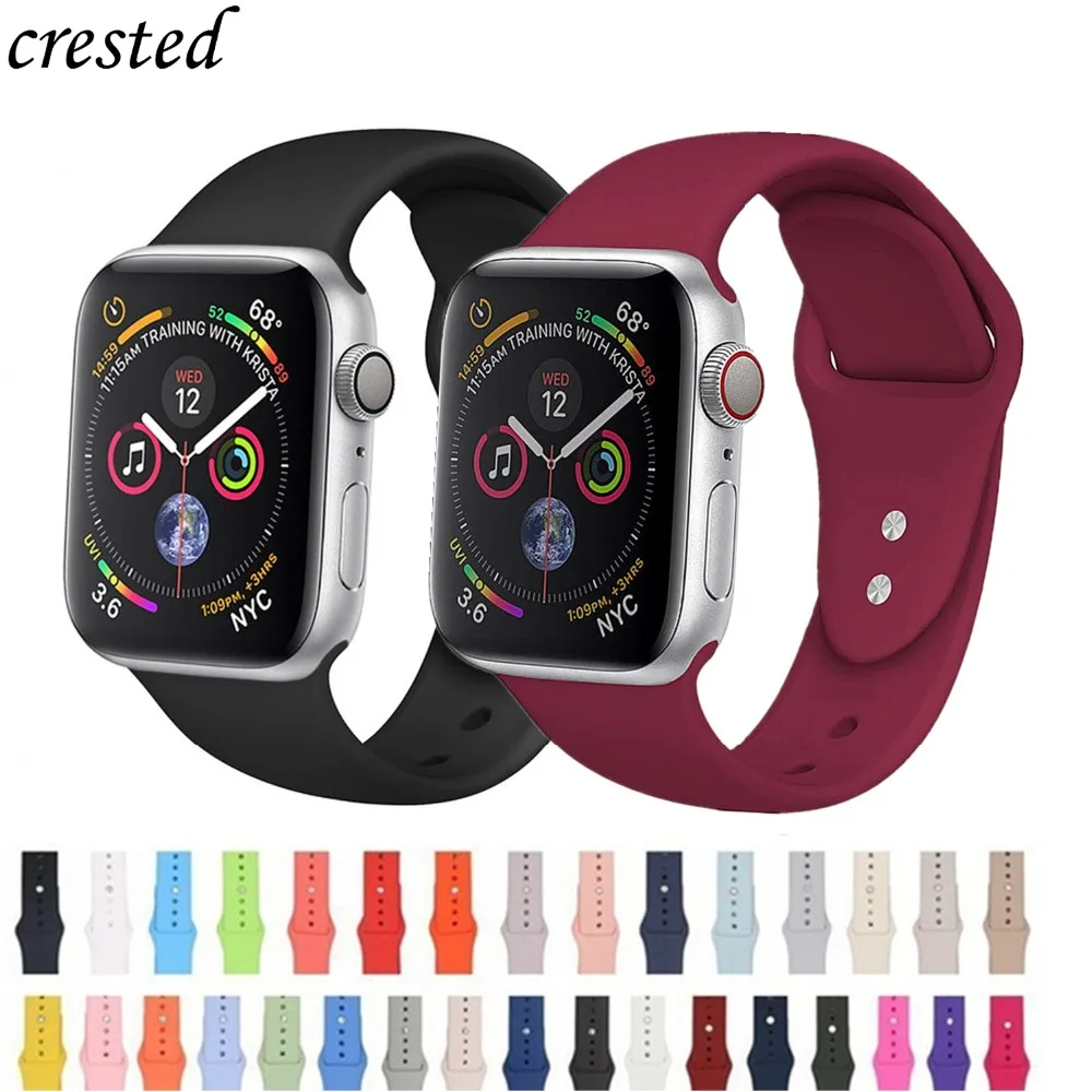 

Strap For Apple Watch band 4 3 iWatch band 42mm/38mm 44mm 40mm bracelet watch correa Sport silicone watchband belt Accessories